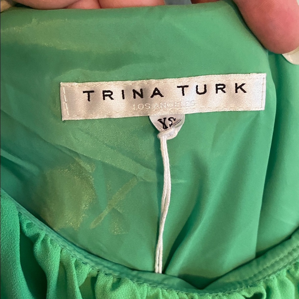 Trina Turk Women’s Green One Shoulder Mini Dress Size XS NWT - Picture 5 of 8